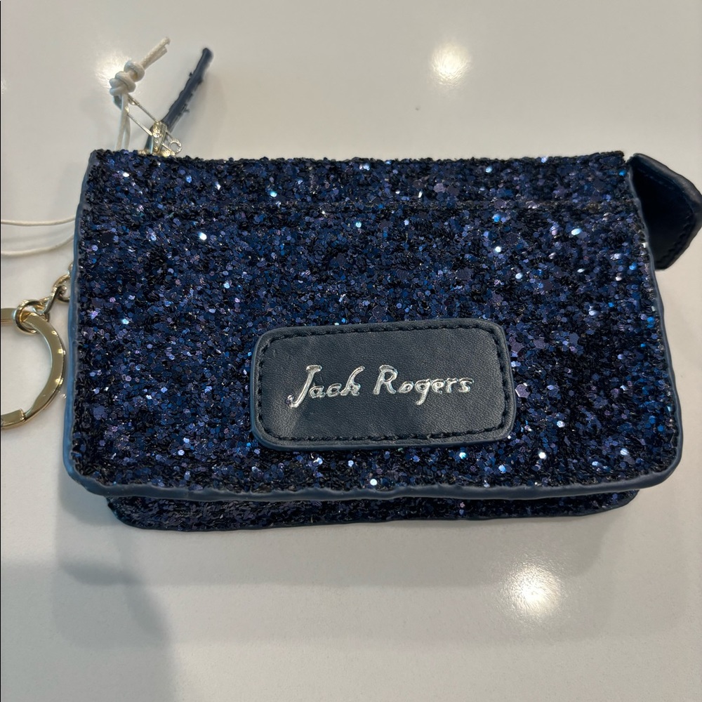 Jack Rogers sparkle coin purse navy NWT